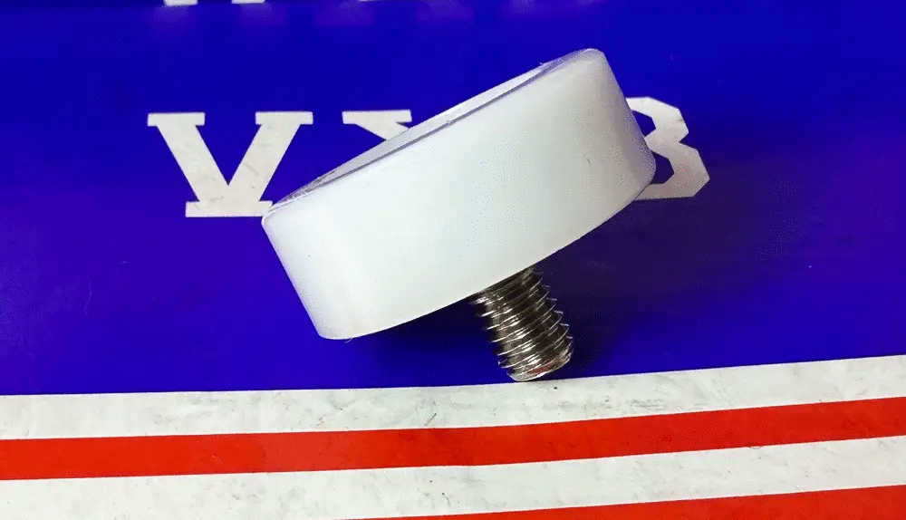 POM10x40x10-2RS White Plastic Sealed Bearing - 10x40x10mm - M6 Stud