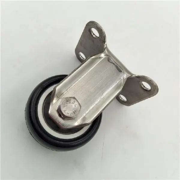1.5" Stainless Steel Caster PU Wheel - Fixed - Top Plate Mount