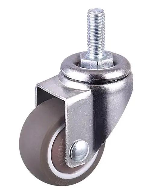1"inch Threaded Stem Mini Caster Wheel 62 Lbs Load TPE Elastic Rubber Wheel