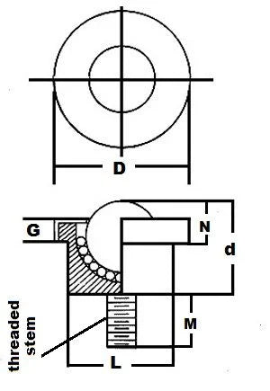 1-Stud Tip Top Transferi SMBT-1-CS 5/16 "dişli gövde yatağı