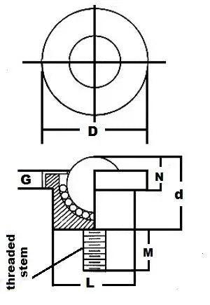 1-Stud Type Balloverdracht SMBT-1-CS 5/16 "DRAAGE STEM LAGER