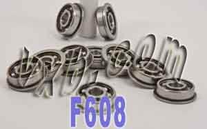 10 sztuk łożysk otwartych z kołnierzem F608 8x22x7mm