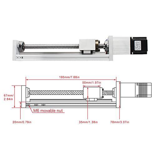 100mm Stroke CNC Linear Stage Motion Actuator X Y Z Axis Linear Slide Rail Aluminum Alloy Cross Sliding Table Linear Rail Guide SFU1605 Ballscrew+Nema23 57 Stepper Motor for CNC