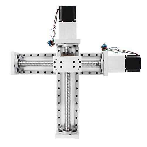 100mm Stroke CNC Linear Stage Motion Actuator X Y Z Axis Linear Slide Rail Aluminum Alloy Cross Sliding Table Linear Rail Guide SFU1605 Ballscrew+Nema23 57 Stepper Motor for CNC