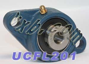 Vòng bi 12mm UCFL-201 + Vòng bi gắn trên vỏ đúc có mặt bích 2 bu lông