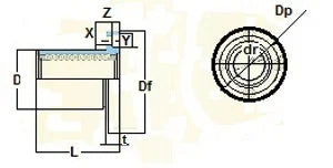 Động vật tuyến tính 12 mm/ống lót lmf12uu
