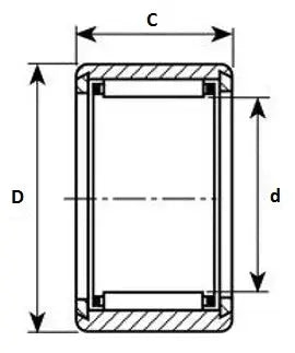 12x19x12mm Shell-Type Needle Bearing 12mm x 19mm x 12mm