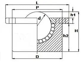1322 lbs Load Capacity Stainless Steel Flange Ball Transfer Bearing Unit Surface Bearing
