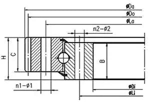 15 Inch Four-Point Contact 369x554x55mm Ball Slewing Ring Bearing - Outside Gear
