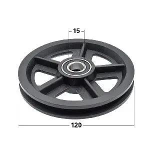 15mm Bore Bearing - 120mm Steel Wire Rope Cable Gym Pulley 15x120x16.5mm