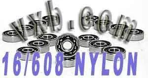 16 inline Skate Bearing Nylon Cage Open