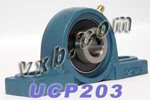 Łożysko 17 mm UCP-203 + Blok poduszki odlewany obudowa łożyska zamontowane