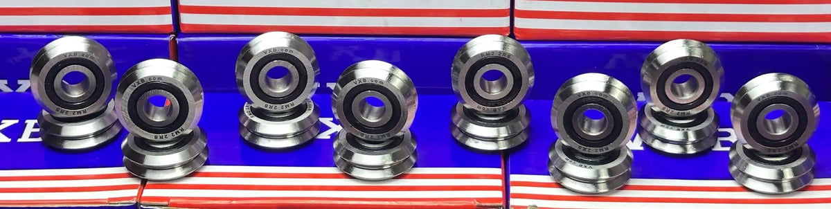 16-Pack RM2-2RS 3/8'' V-Groove Roller Ball Bearing W2-2RS