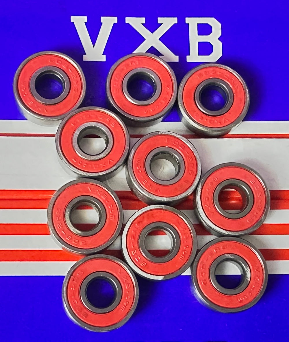 10-Pack Skateboard Bearing 608-2RS Sealed 8x22x7mm Miniature