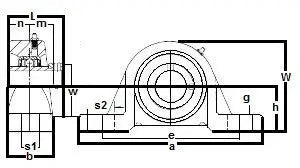 2 1/2" Bearing HCP213-40 Pillow Block Cast Housing Mounted Bearing - Eccentric Locking Collar