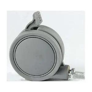 10-Pack 2.5" Gray Twin Wheels Caster - Brakes & M8 Threaded stem-