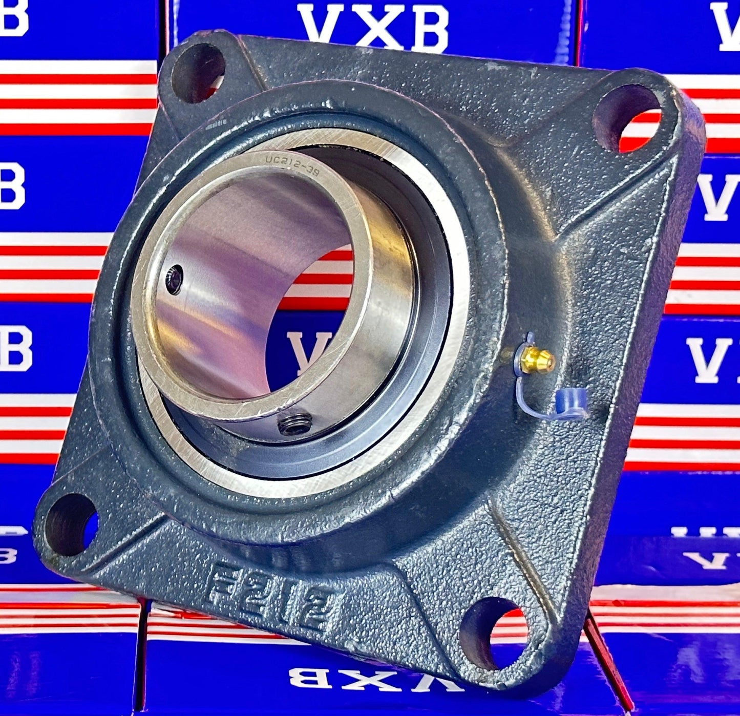 2 7/16" Bearing UCF212-39 + 4-Bolt Flanged Housing Mounted