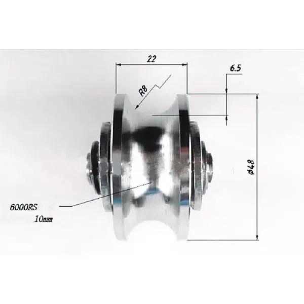 2" 304 Stainless Steel U-Shape Sliding Door Roller