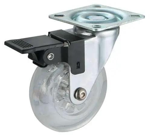 2"inch Caster Wheel 66 Lbs - Brake PU - Top Plate Mount