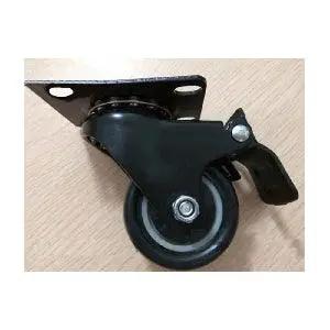 2"inch Heavy Duty Black Caster Wheel - Brakes - 4-Hole Mounting Plate