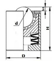 220 lbs Load Capacity Cylinder Spring Ball Transfer Bearing Unit