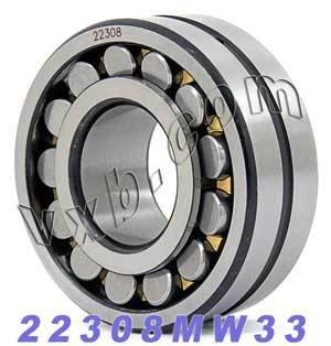 22308MW33 ลูกกลิ้งแบริ่ง Brass Cage 40x90x33 ตลับลูกปืนทรงกลม