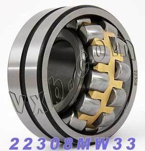 22308MW33 ลูกกลิ้งแบริ่ง Brass Cage 40x90x33 ตลับลูกปืนทรงกลม
