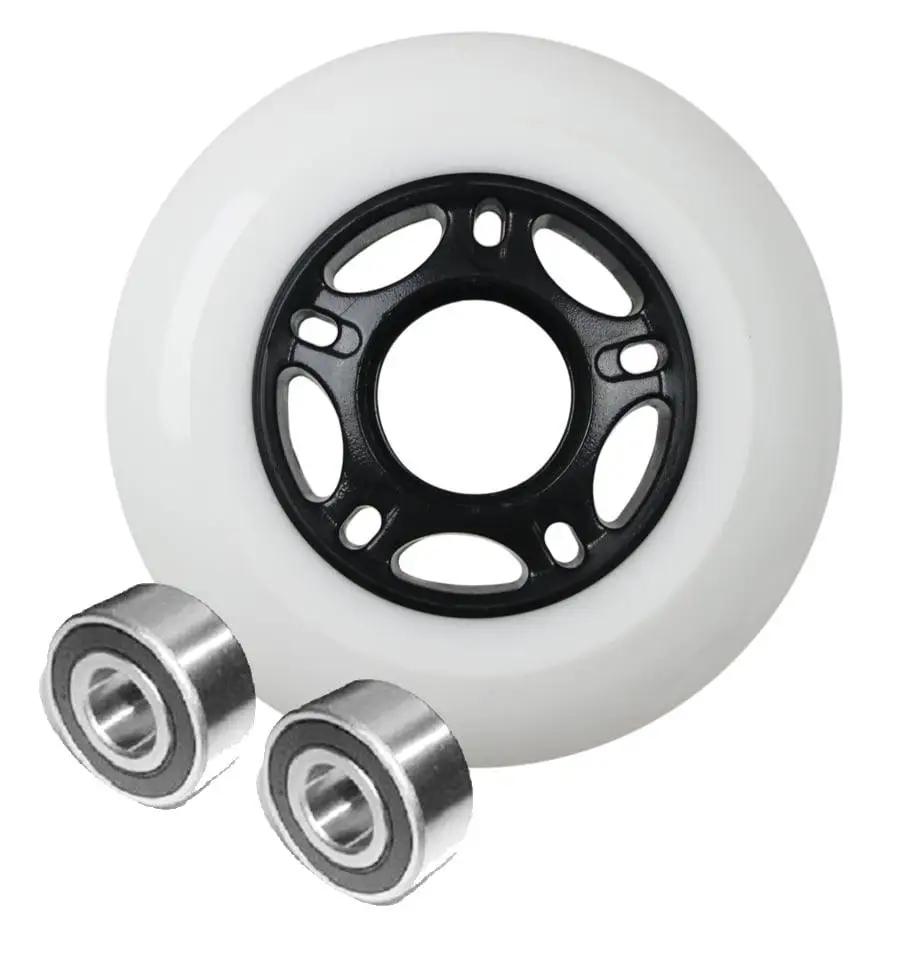 22mm ID 80mm OD Luggage White Wheel + 2 Sealed Bearing 6x22x7mm
