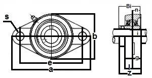 25mm Bearing UCFL205 + 2 Bolts Flanged Cast Housing Mounted Bearings - VXB Ball Bearings