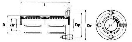 25mm Ổ Trục Dài Có Mặt Bích Chuyển Động Trượt LBF25LUU