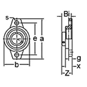 25mm shaft Zinc Alloy mounted bearing KFL005 Flanged Pillow Block Housing Mounted Bearing