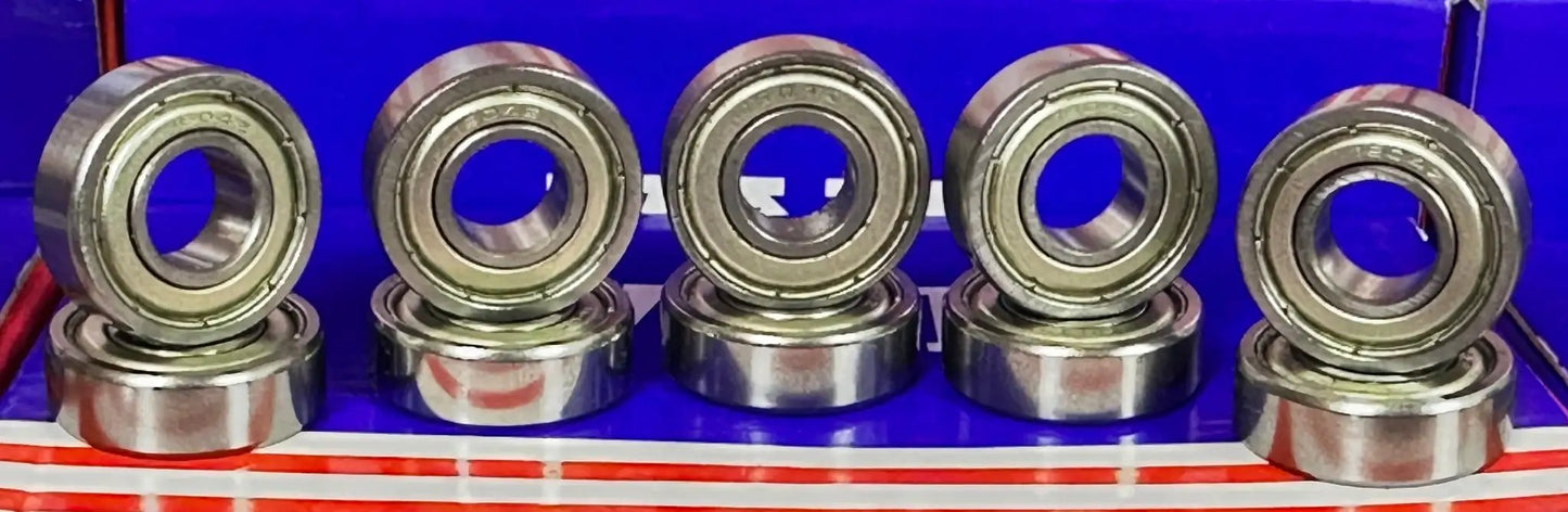 10 Premium 1604ZZ Miniature Ball Bearings, Inch Size 3/8 X 7/8, Double Shielded For High Speed Smooth Runs In Wheels And Motors