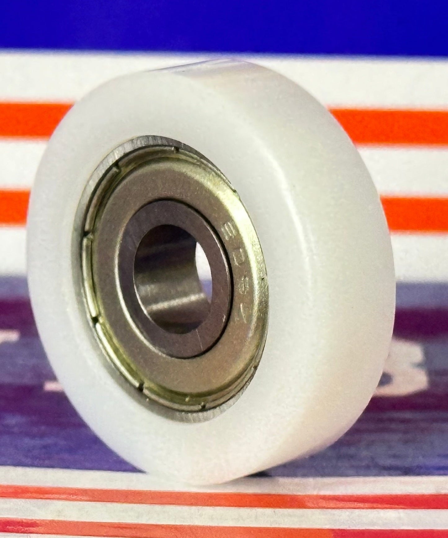 8mm Bore Bearing - 30mm White Plastic Tire 8x30x8.5mm