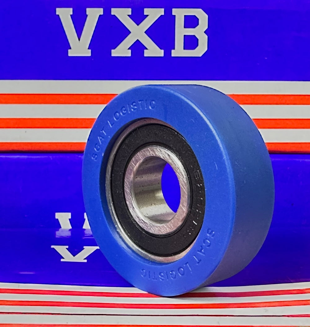 15x48x15mm PU Covered Bearing - Roller Wheel - Sealed - Tire