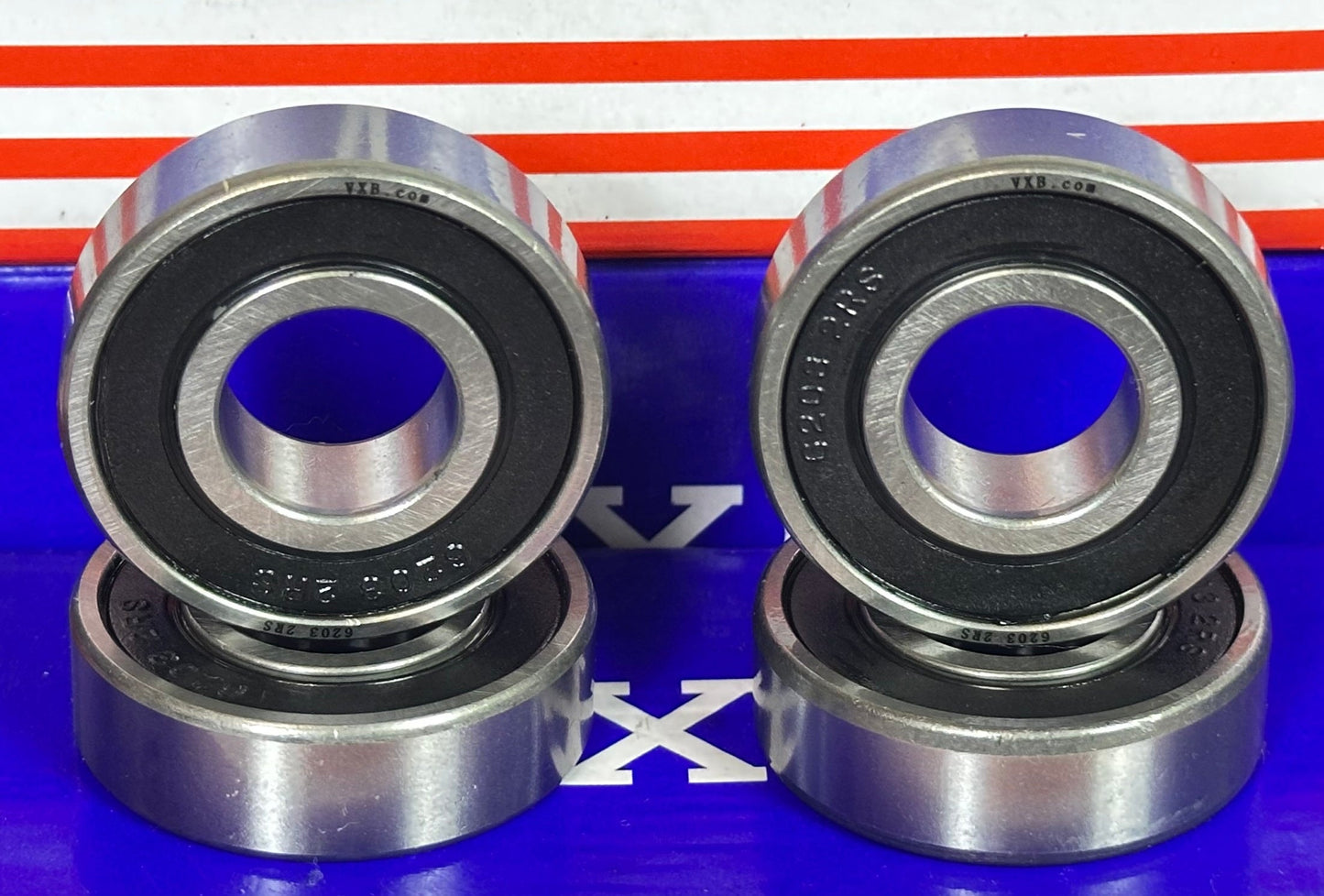 4-Pack 6203-2RS Ball Bearings - Sealed 6203RS