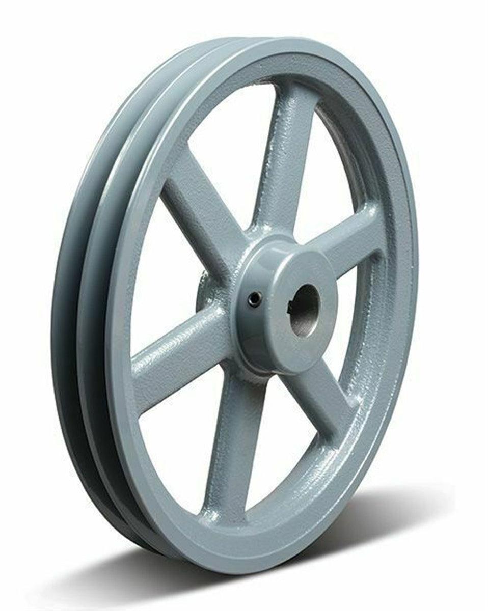 2AK124 1" OD 12.30", Bore 1" Sheave Pulley Gear Cast Iron for 2-Groove