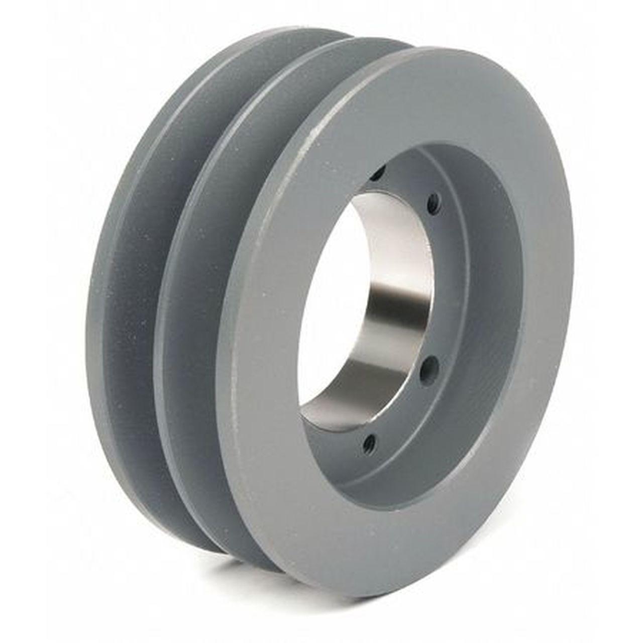2AK46 H Bushing Solid Sheave Pulley - 4.6" OD Double Groove Pulley 2AK46H for V-belts 4L, A, AX, 2AK46H (OD 4.6" )
