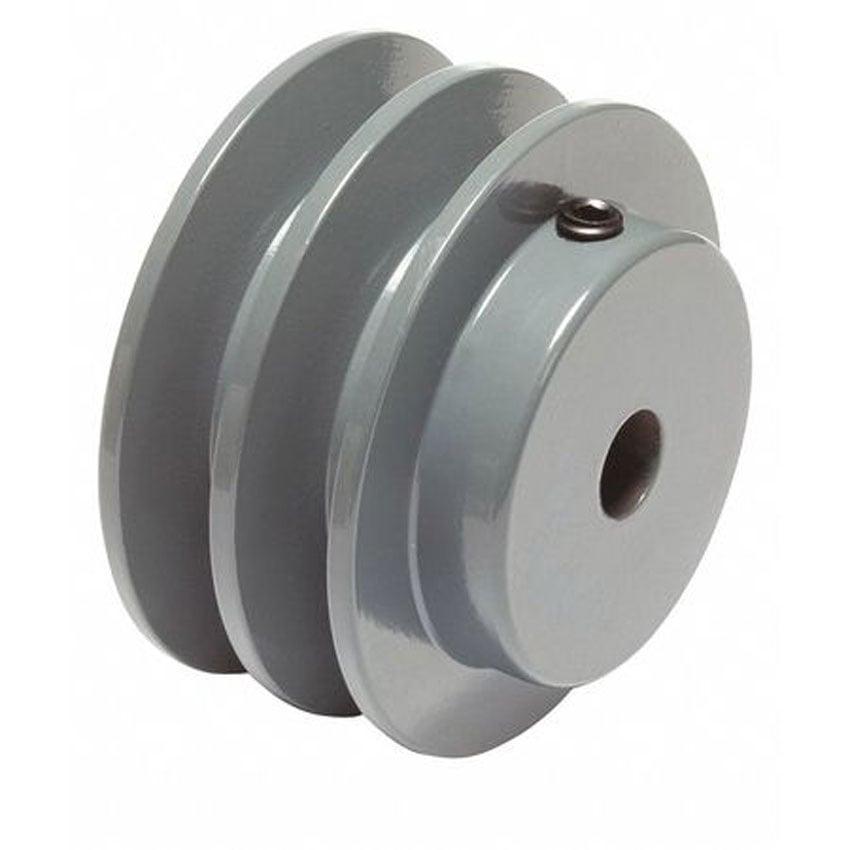 2BK40 1/2" Bore Solid Sheave Pulley - 4" OD , Hex set screws for V-belts 4L, 5L 2BK40-1/2"inch