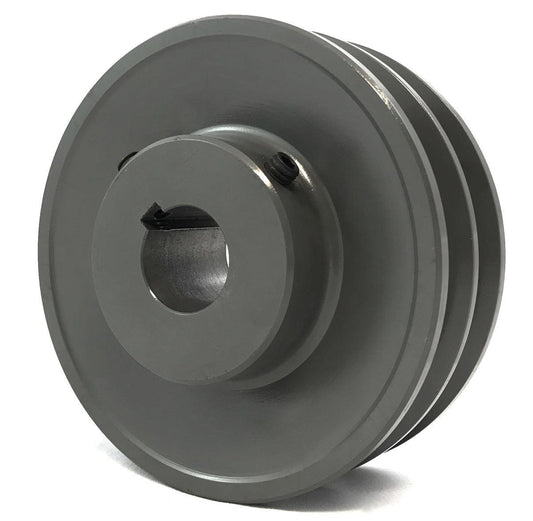 2BK45-1" Cast iron Sheave Pulley for Dual V-Belt size 5L, B OD : 4.5" ID: 1" Double Grooves Pulley 2BK451