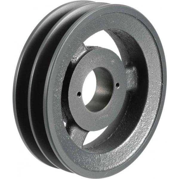 2BK74H Cast Iron Bushed Sheave Pulley for Dual Belt V-belt size 5L, B OD : 7.5" Double Grooves Pulley 2BK74H