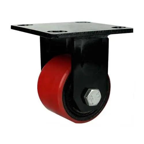 3"inch Low Profile Caster Wheel 1102 Lbs (more than a ton) Fixed PU - Iron - Top Plate Mount