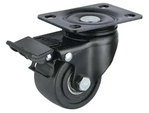 3"inch Low Profile Caster Wheel 441 Lbs - Brake Nylon - Top Plate Mount