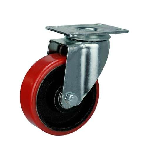 3"inch Caster Wheel 220 Lbs - Iron - PU - Top Plate Mount