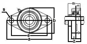 3/4 Bearing UCFL204-12 + 2 Bolts Flanged Housing Mounted Bearings - VXB Ball Bearings