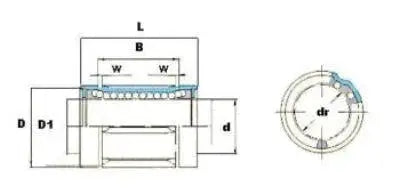 35mm Ball Bushing SDM35GA Steel Retainer Linear Motion Bearing