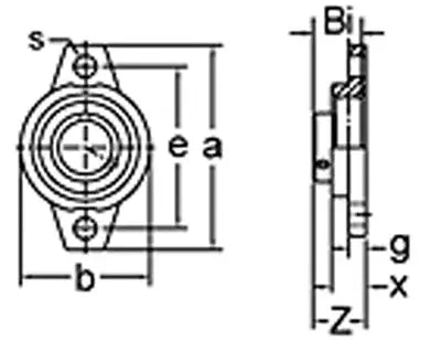 35mm Flange Bearing KFL007 Pillow Block Mounted Bearing