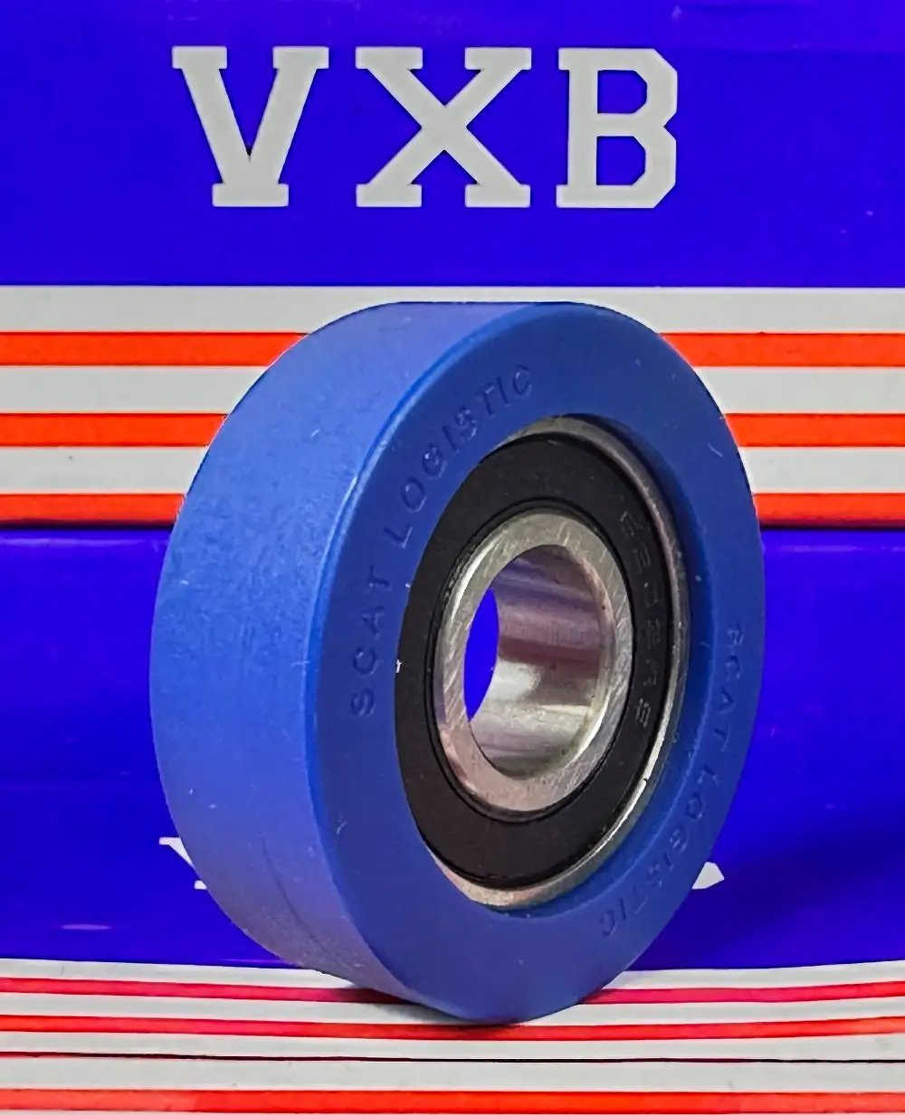 15x48x15mm PU Covered Bearing - Roller Wheel - Sealed - Tire