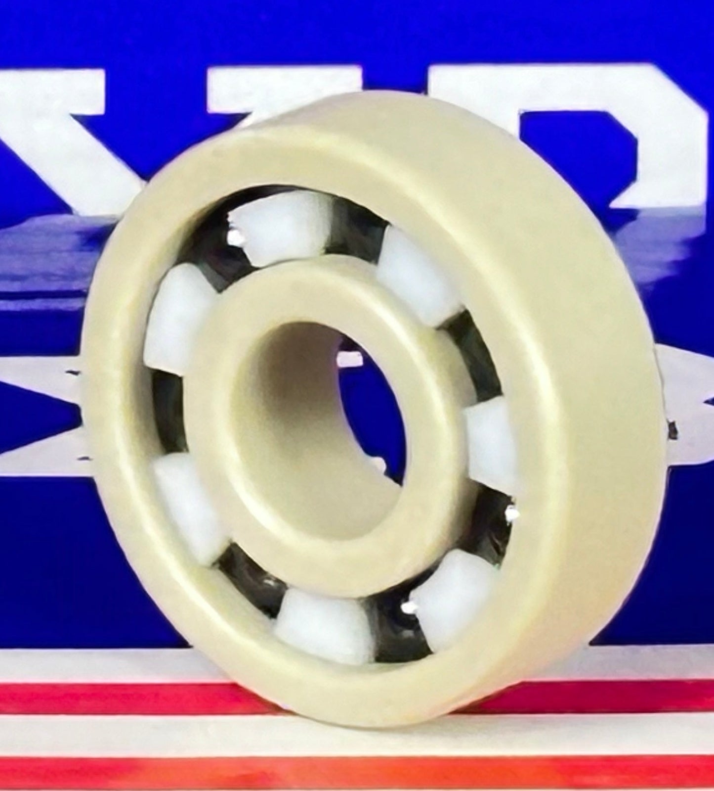 608 PEEK Ball Bearing - Si₃N₄ Ceramic Balls - PTFE Cage - 8x22x7mm