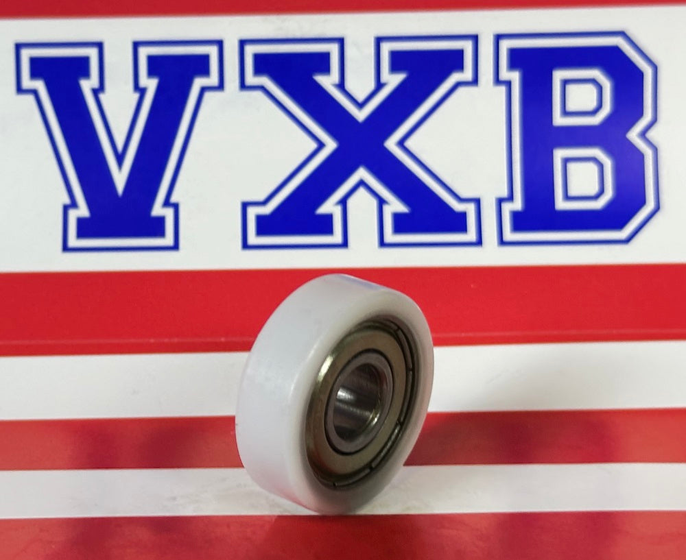 8mm Bore Bearing - 26mm White Plastic Tire 8x26x8mm