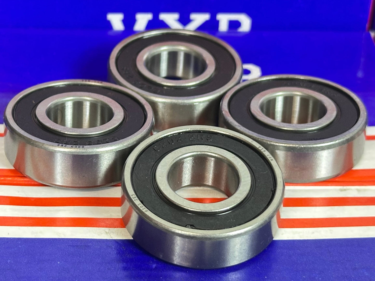 4-Pack 6203-2RS Ball Bearings - Sealed 6203RS
